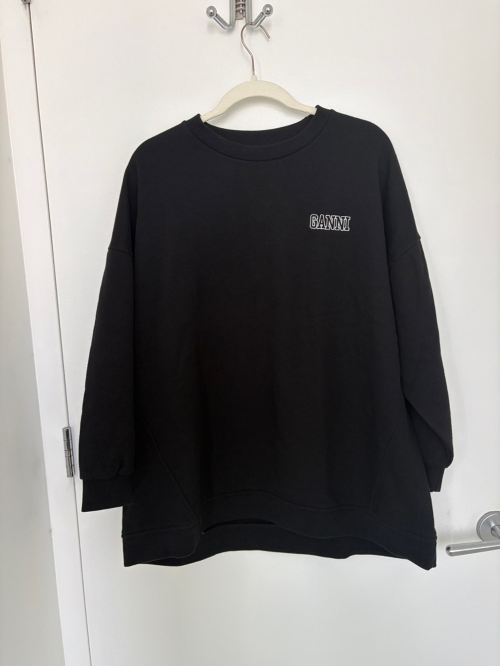 GANNI Software Black Oversized Sweatshirt S/M